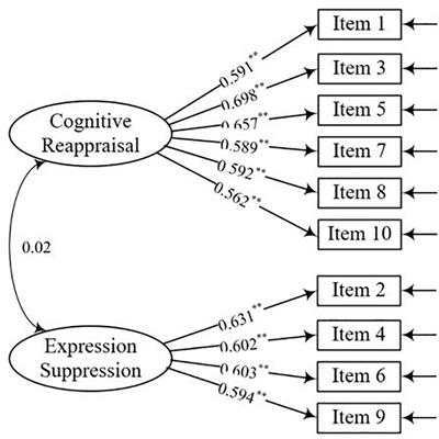 Emotion Regulation Questionnaire for Cross-Gender Measurement Invariance in Chinese University Students